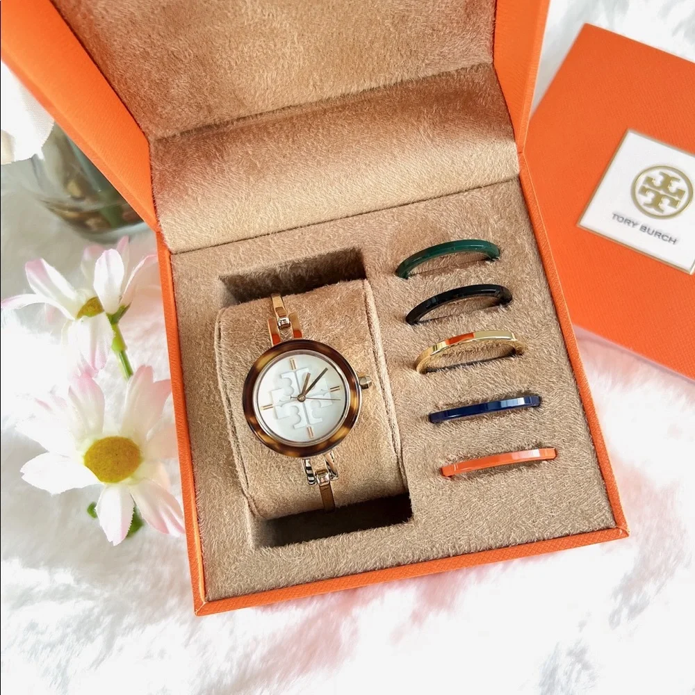 Tory Burch GIGI BANGLE WATCH MULTI-COLOR/GOLD-TONE 27 MM